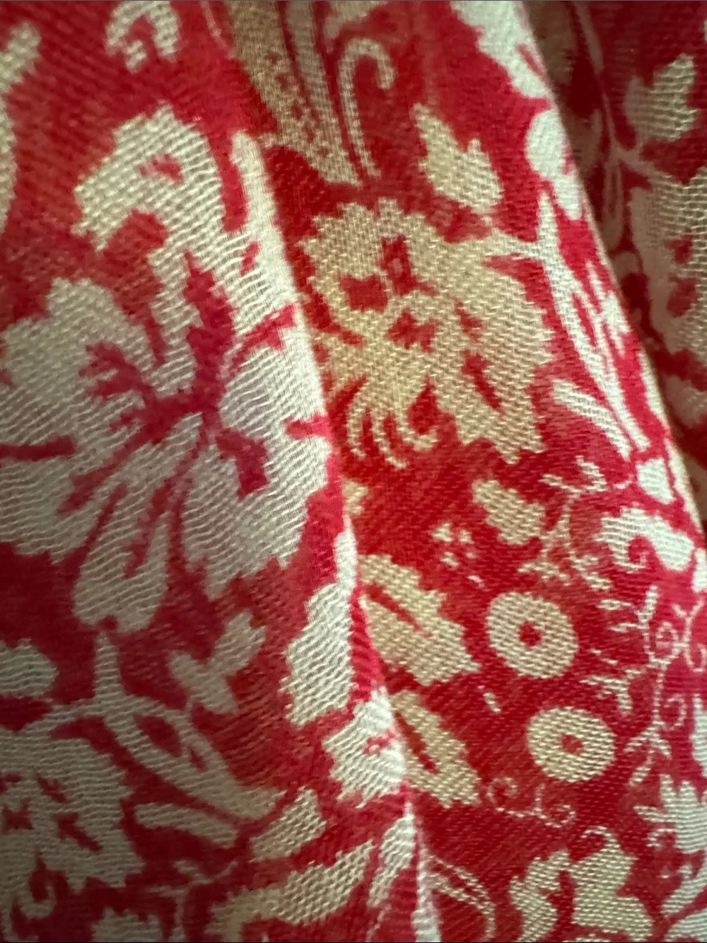 Lightweight Red Printed Scarf Wrap